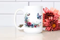 Butterfly Floral Frame in Watercolor | Clipart Product Image 2