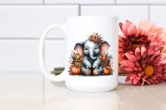Colorful Baby Elephant, Quirky Style | Sublimation | Clipart Product Image 2
