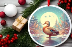 Round Christmas Ornament Sublimation|Clipart Product Image 1