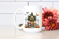 Funny Watercolor Halloween Sticker Clipart Product Image 2