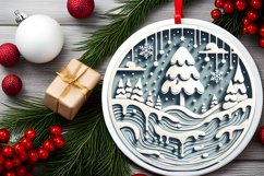 Round Christmas Ornament Sublimation|Clipart Product Image 1