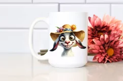 Sublimation Funny Dog Goat Sun Hat Big Eyes Product Image 2