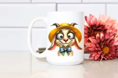 Sublimation Funny Dog Goat Sun Hat Big Eyes Product Image 2