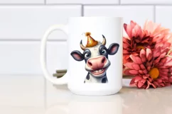 Cow Enthusiastic Party Cow Portrait | Clipart Product Image 2