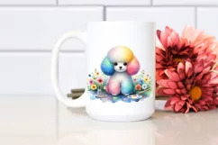 Cute Colorful Poodle Watercolor Clipart Product Image 2