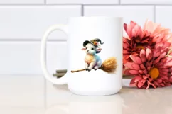 Colorful Baby Lamb on Witch Broom, Splash Sweet Pea | Product Image 2