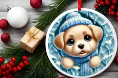 Round Christmas Ornament Sublimation|Clipart Product Image 1