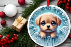 Round Christmas Ornament Sublimation|Clipart Product Image 1