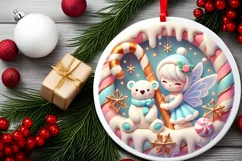 Round Christmas Ornament Sublimation|Clipart Product Image 1