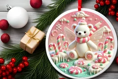 Round Christmas Ornament Sublimation|Clipart Product Image 1