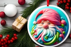 Round Christmas Ornament Sublimation|Clipart Product Image 1