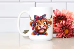 Cow Funny Highland Cow Portrait | Clipart Product Image 2
