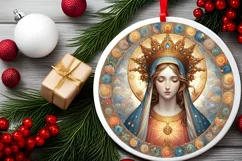 Round Christmas Ornament Sublimation|Clipart Product Image 2