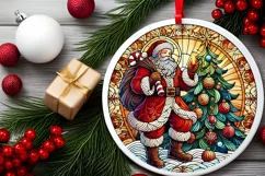 Round Christmas Ornament Sublimation|Clipart Product Image 1