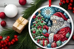 Round Christmas Ornament Sublimation|Clipart Product Image 1