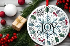 Round Christmas Ornament Sublimation|Clipart Product Image 2