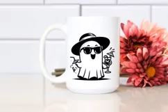 Retro Halloween Cute Ghost with Sunglasses PNG Product Image 2