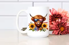 Sunglasses Highland Cow Portrait Wearing | Sublimation | Product Image 2