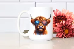 Sunglasses Highland Cow Portrait Wearing | Sublimation | Product Image 2