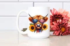 Sunglasses Highland Cow Portrait Wearing | Sublimation | Product Image 2