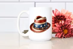 Watercolor Vintage Hat USA Flag Clipart Product Image 2