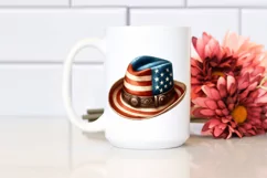 Watercolor Vintage Hat USA Flag Clipart Product Image 2