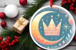 Round Christmas Ornament Sublimation|Clipart Product Image 1
