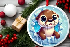 Round Christmas Ornament Sublimation|Clipart Product Image 2