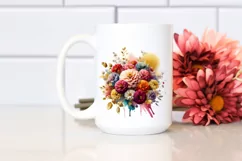 bouquet Gold Foil Abstract, Colorful Splash Zinnia | Product Image 2
