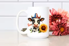 Colorful Cow Portrait, Party Hat | Sublimation | Clipart Product Image 2