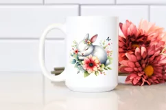 Colorful Baby Bunny Sleeping Flower | Sublimation | Clipart Product Image 2