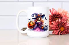 Vibrant Halloween Witch with Pumpkin | Clipart Product Image 2