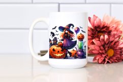 Vibrant Halloween Witch with Pumpkin | Clipart Product Image 2