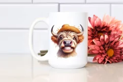 Cow Excited Sun Hat Cow Portrait | Clipart Product Image 2