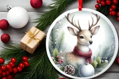 Rein Deer Christmas Ornament Sublimation PNG Product Image 2