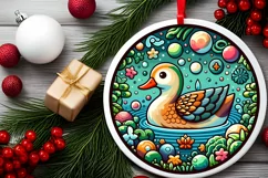 Round Christmas Ornament Sublimation|Clipart Product Image 2