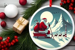 Round Christmas Ornament Sublimation|Clipart Product Image 2
