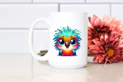 Colorful Crazy Looking Small Baby Parrot Clipart Product Image 2