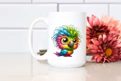 Colorful Crazy Looking Small Baby Parrot Clipart Product Image 2