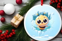 Round Christmas Ornament Sublimation|Clipart Product Image 2