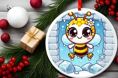 Round Christmas Ornament Sublimation|Clipart Product Image 2