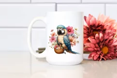 Cute Colorful Baby Macaw with Cosmos Bouquet Product Image 2