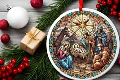 Round Christmas Ornament Sublimation|Clipart Product Image 1