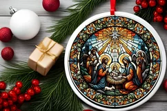 Round Christmas Ornament Sublimation|Clipart Product Image 1