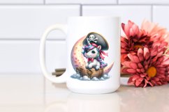 Cute Baby Unicorn Pirate Watercolor Clipart Product Image 2