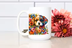 Whimsical Flowers, Puppy | Sublimation | Clipart Product Image 2