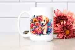Whimsical Flowers, Puppy | Sublimation | Clipart Product Image 2
