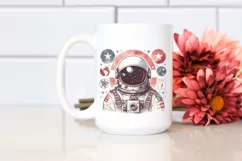 Vintage Astronaut Girl Sticker Design Product Image 2