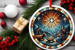 Round Christmas Ornament Sublimation|Clipart Product Image 1