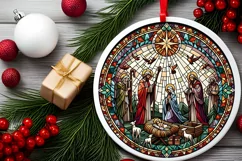 Round Christmas Ornament Sublimation|Clipart Product Image 1